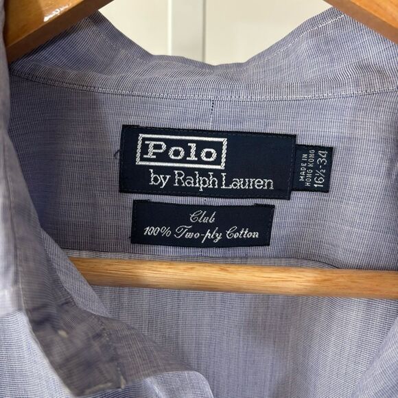 Ralph Lauren Blue Dressy Button Down Shirt club 100% cotton 👔 club - Picture 2 of 6